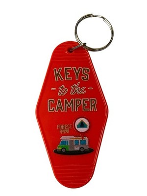 Keys to the Camper Keychain, Old School Motel Shaped Key, Van Life, Winnebago