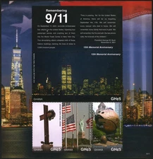 Foglio francobolli GHANA 2016 15° anniversario 9/11 MNH #31036