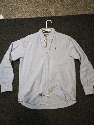 AAPE A BATHING APE- LONG SLEEVE COLLARED BUTTON UP SHIRT - MENS SIZE XL - BAPE