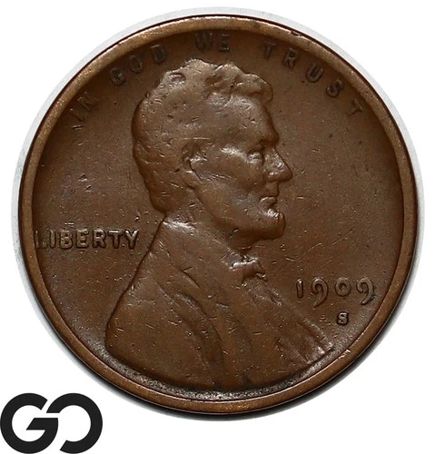 1909-S Lincoln Cent Wheat Penny, Better Date FINE++ Better Date