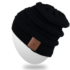 Rechargeable Bluetooth Music Beanie Hat Fashional Double Knit Skully Cap w/Wi...