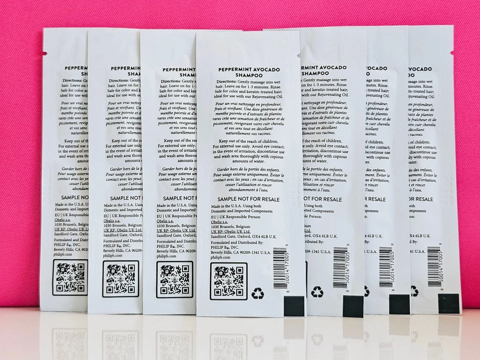 Philip B. Peppermint Avocado Shampoo .36 oz each (.36 x 7 = 2.52 oz TOTAL) - Image 2 of 4