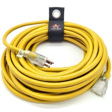 50 Ft - 12 Gauge Extension Cord Outdoor - Made In Usa - Lighted On Both Ends -