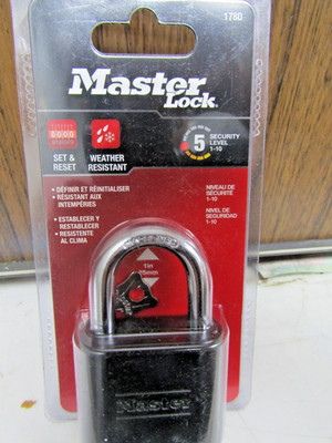  NEW MASTER LOCK 178D SET YOUR OWN COMBINTION, WEATHER RESISTANT 4 DIGITS 6JD54