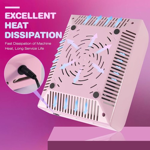60W Nail Dust Collector Vacuum | Pink | Salon Manicure Tool | Reusable Filter - Picture 4 of 8