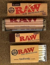 RAW ROLLING - RYO BUNDLE 50 1.25 (1 1/4) Papers+79mm Roller+50 TIPS and MATCHES