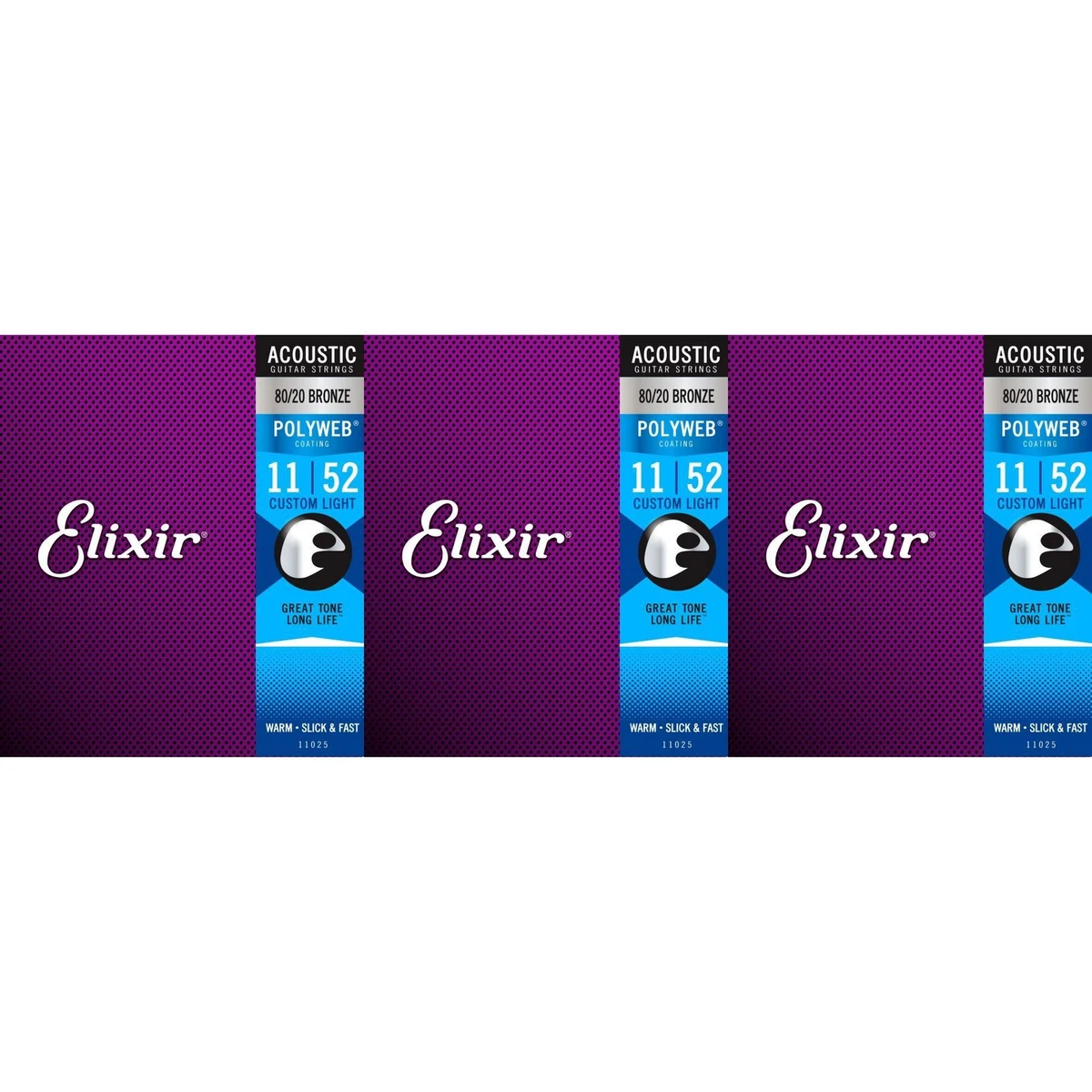Elixir Strings 11025 Polyweb 80 20 Bronze Acoustic Guitar Strings