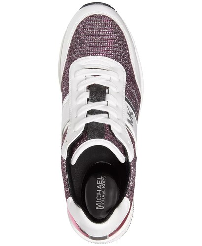 Michael Kors Women's Mabel Trainer Sneakers Merlot Pink Silver Multi 7 M NEW - 第 3/5 張圖片