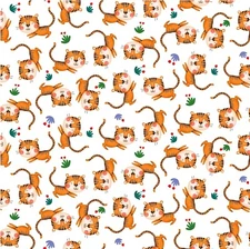 Michael Miller Fabrics~Tiger By The Tail, White ~ Jungle Paradise ~ BTY, CX11066