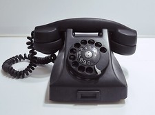 Telefono antico in bachelite nero fisso a disco rotella vintage Fatme Ericsson