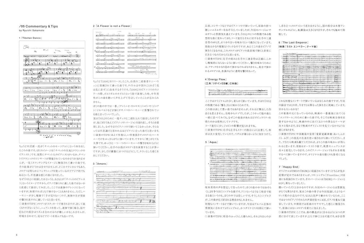 Book Official Score Book Ryuichi Sakamoto /05 Reprint Edition