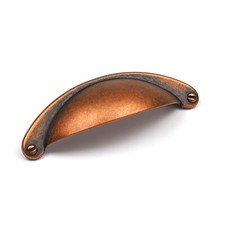 Copper Kitchen Cup Handle Antique Half Moon Cupboard Door Drawer Furniture Pull