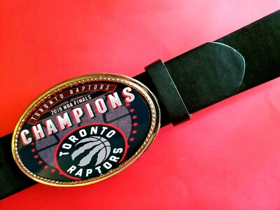 Gold Buckle Raptors TORONTO RAPTORS 2019 Commemorative NBA Championship Buckle & Black Belt ...