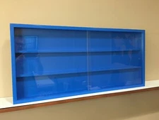 Display case cabinet for baseball cards & others - 3 Compartments (Made in USA)