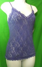 NEW HANKY PANKY 484731 PURB MADE IN USA LINGERIE STRAPS V-NECK LACE CAMISOLE S