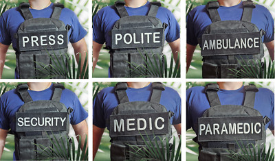 LARGE 27 x 10 cm public service patches badges full 3D embroidered hook and loop