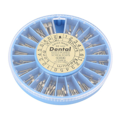 120 Pcs Dental Endodontic Screw Post Gold Plated Complet Kit + 2 Pcs Key 