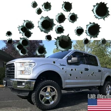 2pcs 3D 30 Bullet Holes Gun Shot Scratch Side Door Trunk Vinyl Decal Stickers
