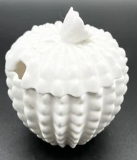 Spode Porcelain Cactus Shaped Lidded Dish Sugar Condiment Jam Jar England 4"