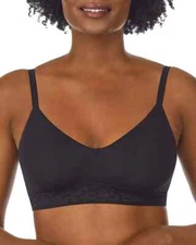 Le Mystere Cotton Touch Lounge Bra Black  L48703 Women’s Size US 6/S