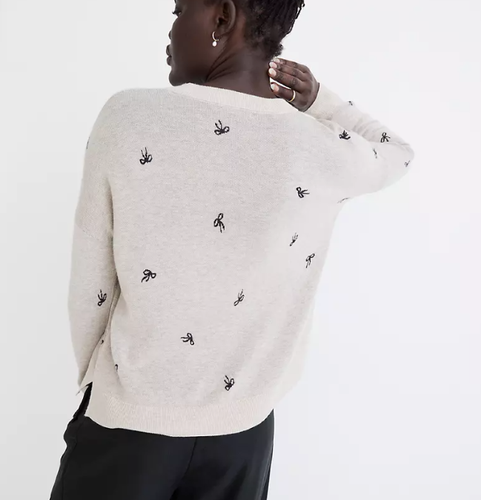 Madewell Women's Bow Jacquard Pullover 