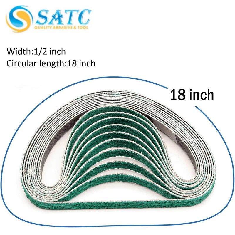 SATC 1/2 Inch x 18 Inch Zirconia Sanding Belts for File Sander, 10-Pack 80 Grit - Image 4 of 4