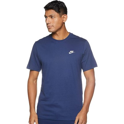 Men's Nike Sportswear Club T-Shirt Midnight Navy/White