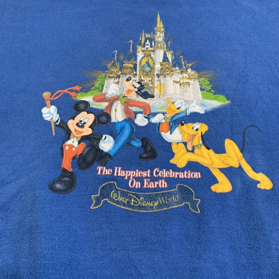 Винтажный свитер Disney для мальчиков размер XL синий толстовка Walt Disney World 2000 - Изображение 2 из 4
