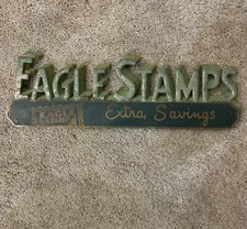 1940s Eagle Stamps Cardboard 3D Advertising Sign Display Pacific Display Card Co