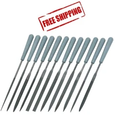 (12 pc) HAND MINIATURE SIZE MINI SMALL NEEDLE METAL WORKING FILE TOOL SET KIT