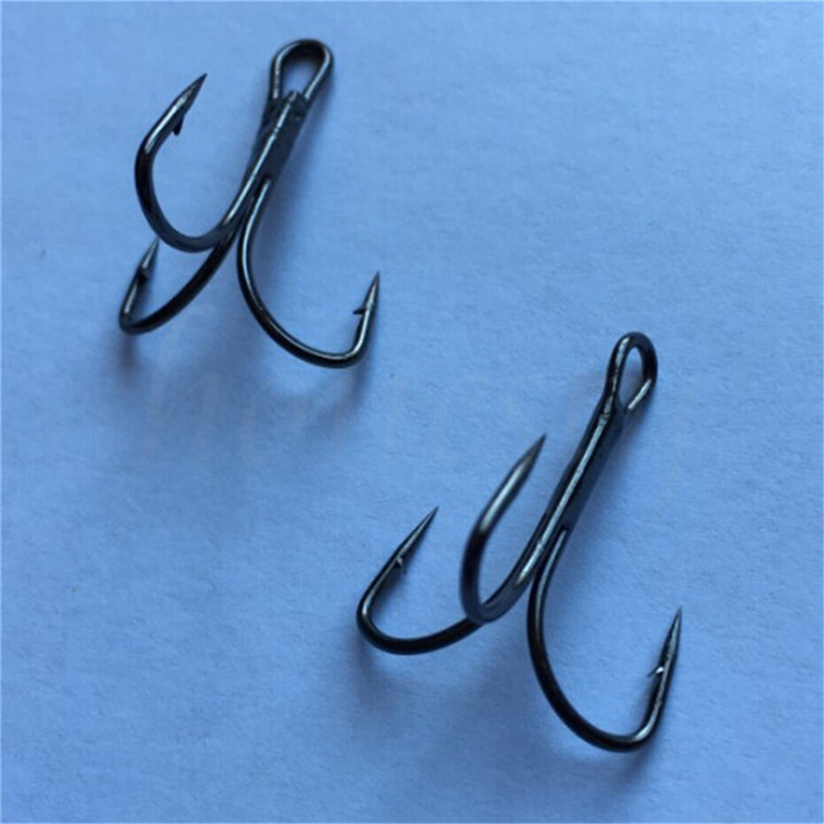 12/50/100pcs Fishing Hook Sharpened Treble Hooks 6 Sizes Available 2/4