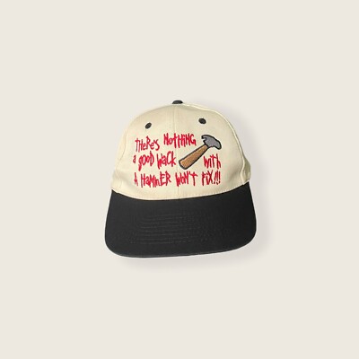 Vintage SnapBack Hat There s Nothing A Good Whack With A Hammer Won t Fix