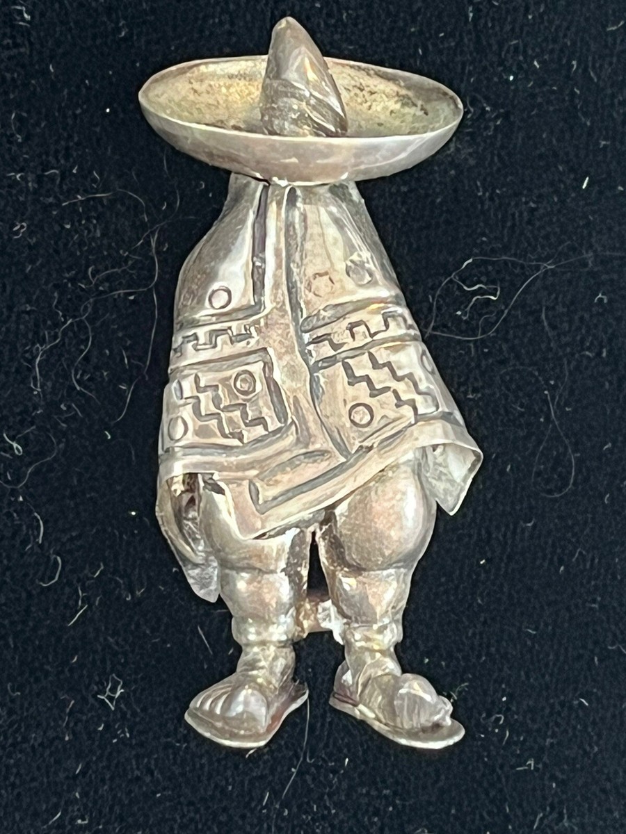 Épingle De Cravate Vintage Argent 925 - Forme Sombrero Mexicain - Occasion