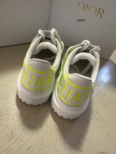 NIB $1190 Christian Dior Women ID Logo Sneakers Open Yellow 10 US/40 Eu Italy - Picture 6 of 13