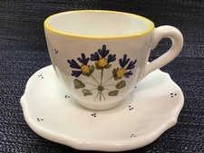 WILLIAMS SONOMA WSO10 MARI FIRENZE CUP & SAUCER floral NEVER USED NEW EXCELLENT!