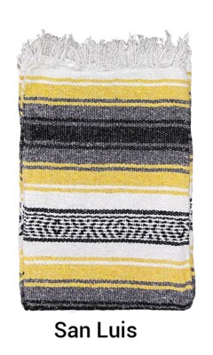 Authentic Mexican Falsa Yoga Blanket, Hand Woven, 72 X 48 Inches, Traditional Mexican Culture, Message For Model/Color-1313821