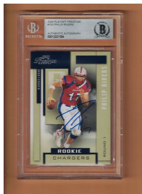 PHILIP RIVERS AUTOGRAPHED 2004 PALYOFF PRESTIGE FOOTBALL CARD SIGNED BECKETT AUT