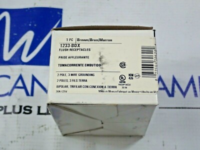 NEW Cooper Wiring Device 1233-BOX Flush Receptacle 2P 3W 30A 125V