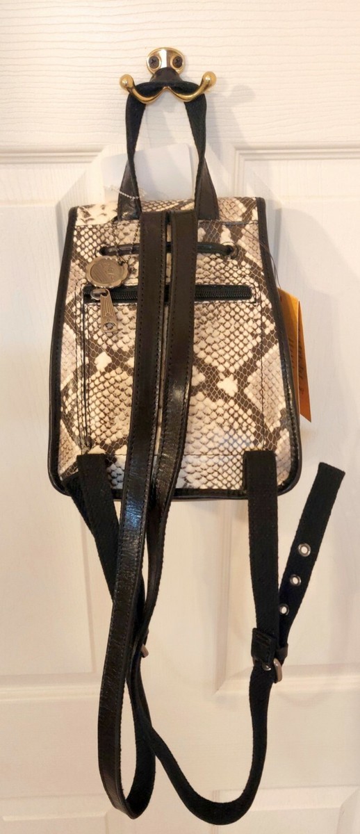 Patricia Nash Saracena Convertible Leather Backpack PYTHON 