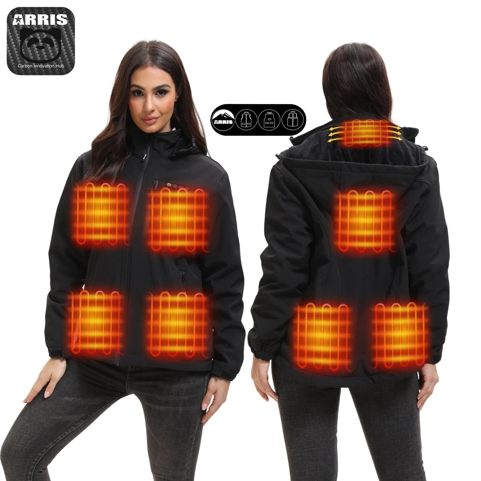 Heated Jacket for Women, ARRIS Windproof Warm Heating Coat with 7.4V Battery
Opens in a new window o