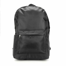 Mens 100% Plain Black Backpack Rucksack Waterpoof Bag Sport Work Travel School