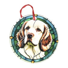 Clumber Spaniel Design Holographic Dog Ornament