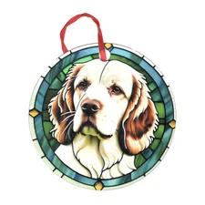 Clumber Spaniel Design Holographic Dog Ornament