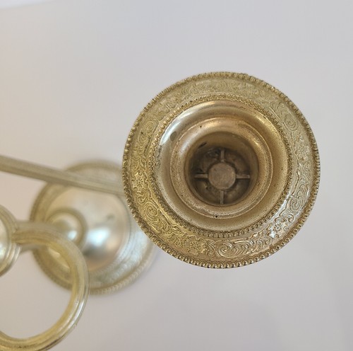 Midcentury Silverplated E.P. Zinc Twisted 3 arm Candelabra Candlestick - Picture 6 of 10