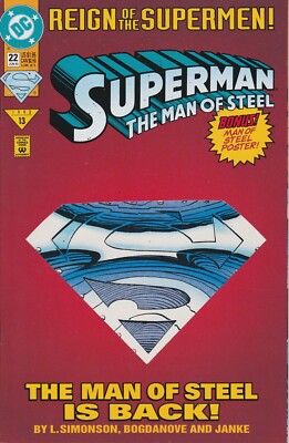 SUPERMAN THE MAN OF STEEL #22 JUNE 1993 DC COMIC BOOK | eBay
