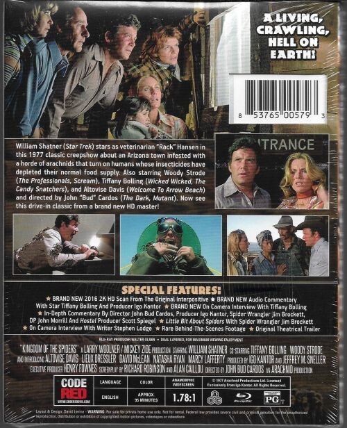 Kingdom of The Spiders Blu Ray Slipcover Code Red Ronin Flix