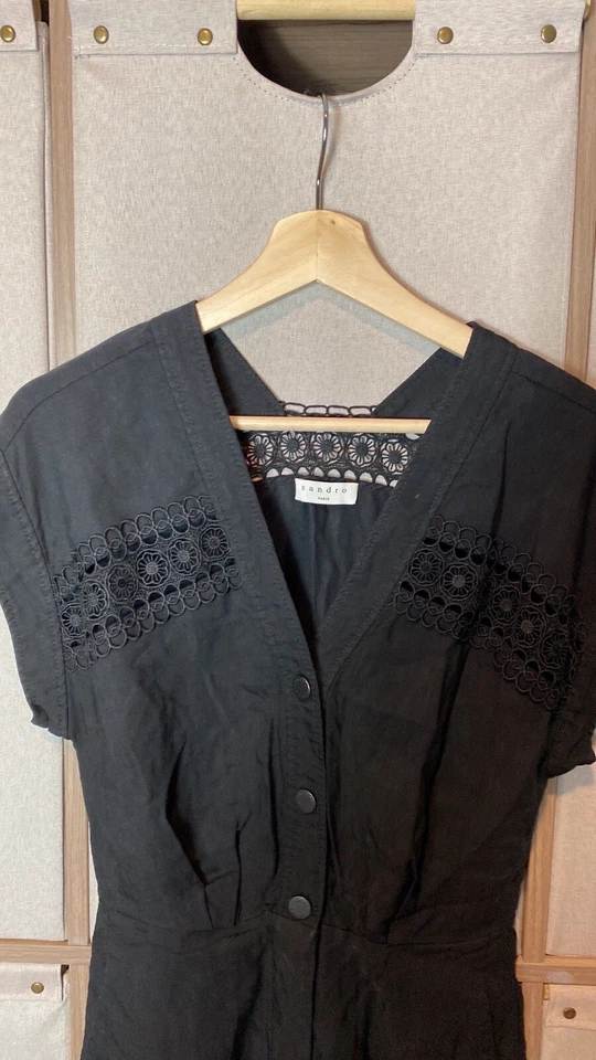 Sandro Nyane Linen Romper Sz S Pre Owned - Image 3 of 4