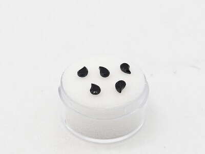 Antique Victorian 1800s 1.10ct Black Onyx COMMA CUT Loose GEM SET of 5 RARE