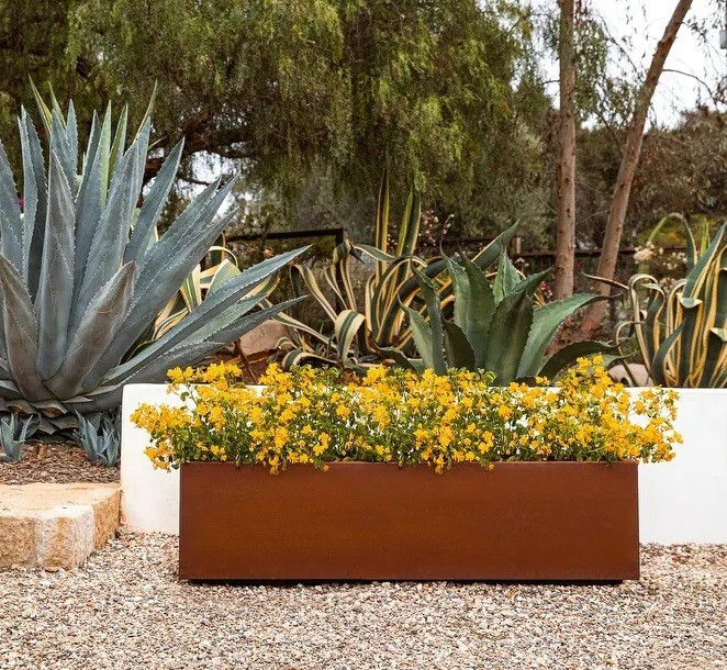 60 Weathered Rust Planter Box Steel Garden Metal Distressed