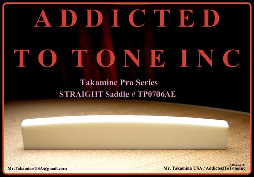 Takamine Pro Series STRAIGHT SADDLE / Genuine OEM Part / uncut BONE -TP0706AE - 第 1/13 張圖片